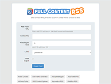 Tablet Screenshot of fullcontentrss.com
